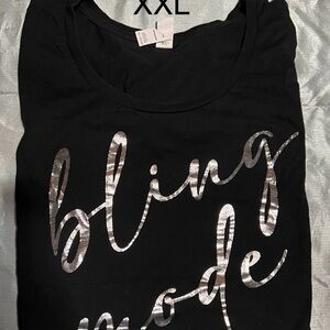 Paparazzi Black Tee with Silver Print